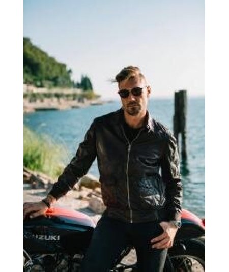 MILESTONE GIUBBINO BOMBER IN PELLE UOMO TAGLIE FORTI