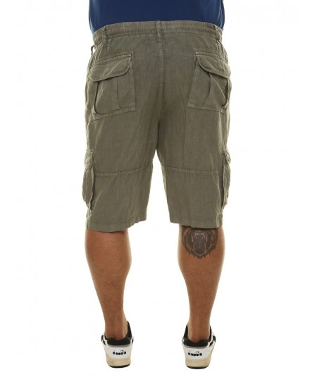 Eay by Maxfort Plus sizes Linen Cargo Shorts for Big and tall Men