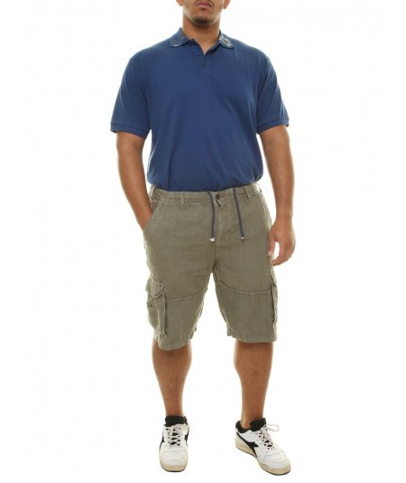 Eay by Maxfort Plus sizes Linen Cargo Shorts for Big and tall Men
