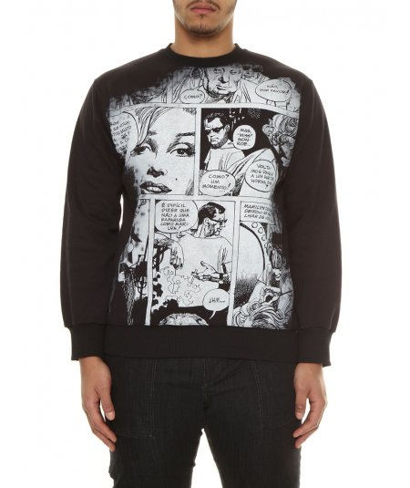BL38 BY MAXFORT PLUS SIZES COMICS ALL OVER PRINTED SWEATSHIRT
