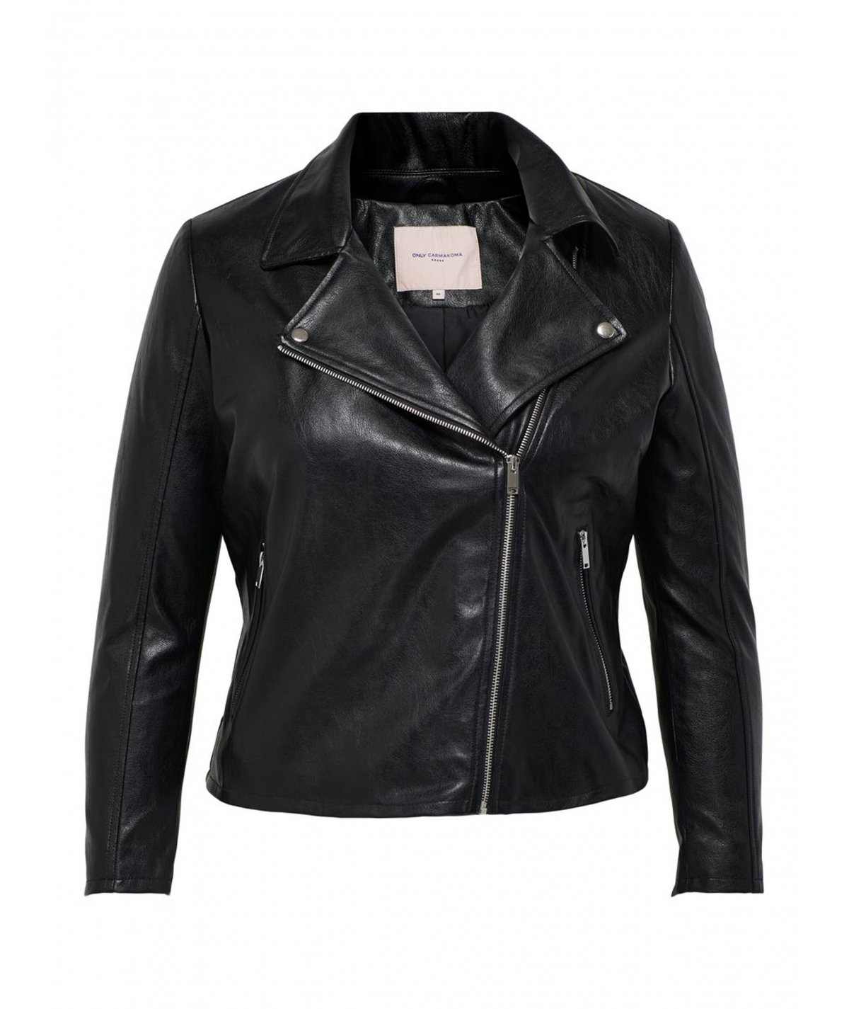 ONLY CARMAKOMA PLUS SIZES FAUX LEATHER BIKER JACKET FOR CURVY WOMAN