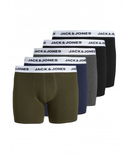 JACK&JONES SET 5 BOXER INTIMO PER UOMO E RAGAZZO TAGLIE FORTI