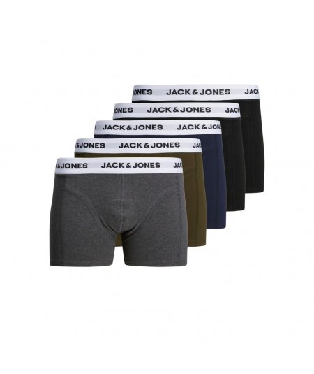 JACK&JONES SET 5 BOXER INTIMO PER UOMO E RAGAZZO TAGLIE FORTI