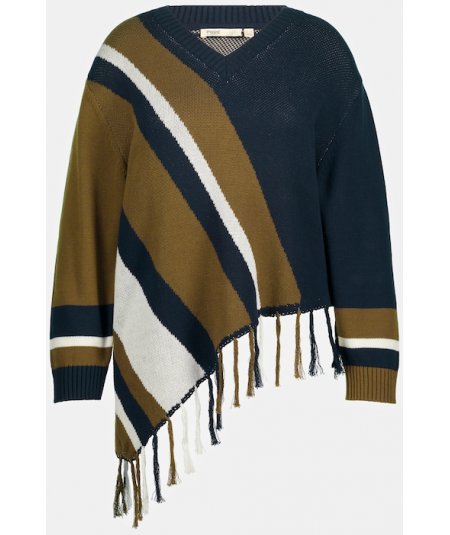 ULLA POPKEN PULLOVER CON FRANGE PER DONNA CURVY E RAGAZZA TAGLIE COMODE