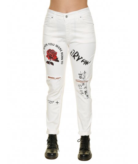SOPHIA CURVY PANTALONE STAMPATO PER DONNA E RAGAZZA TAGLIE COMODE