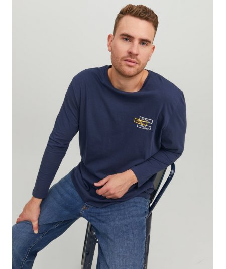 JACK&JONES  T-SHIRT MANICA LUNGA PER UOMO E RAGAZZO TAGLIE FORTI