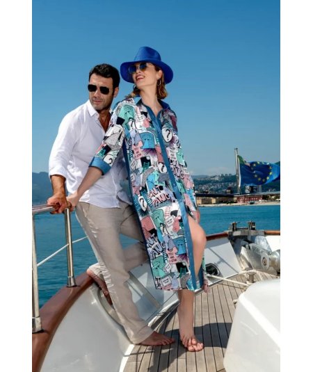 QUIIN21 ABITO CURVY CHEMISIER PER DONNA E RAGAZZA TAGLIE COMODE