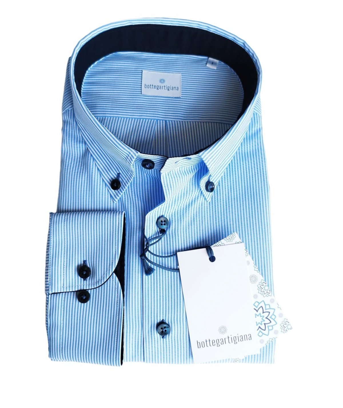 BOTTEGA ARTIGIANA CAMICIA CALIBRATA RIGATA PER UOMO E RAGAZZO TAGLIE FORTI