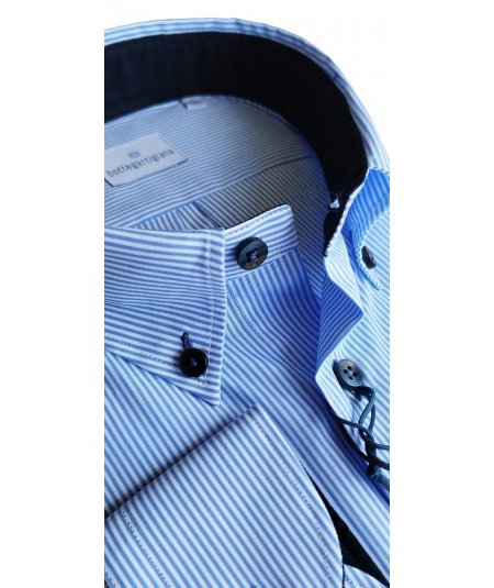BOTTEGA ARTIGIANA CAMICIA CALIBRATA RIGATA PER UOMO E RAGAZZO TAGLIE FORTI