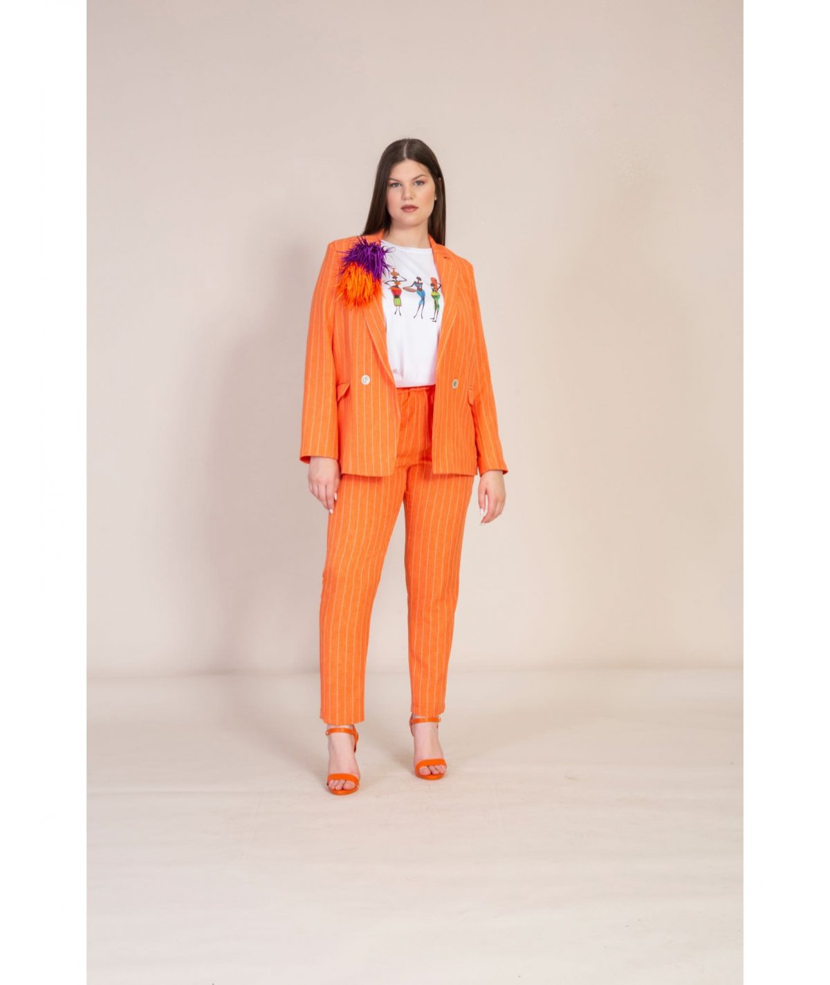SOPHIA CURVY PANTALONE GESSATO PER DONNA E RAGAZZA TAGLIE COMODE
