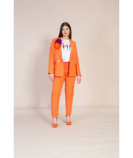 SOPHIA CURVY PANTALONE GESSATO PER DONNA E RAGAZZA TAGLIE COMODE