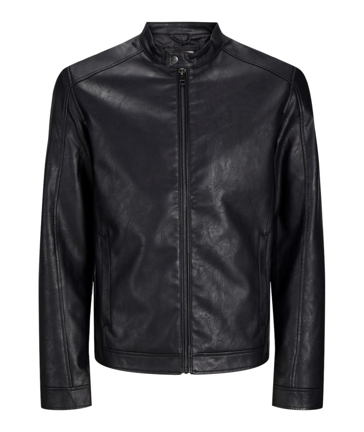 JACK&JONES GIUBBINO BIKER IN SIMIL PELLE PER UOMO E RAGAZZO TAGLIE FORTI