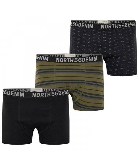NORTH 56DENIM SET 3 BOXER INTIMO PER UOMO E RAGAZZO TAGLIE FORTI