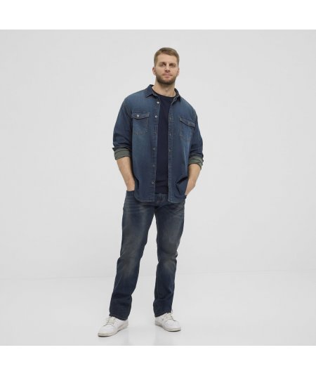 NORTH 56Denim Camicia di jeans da uomo taglie forti