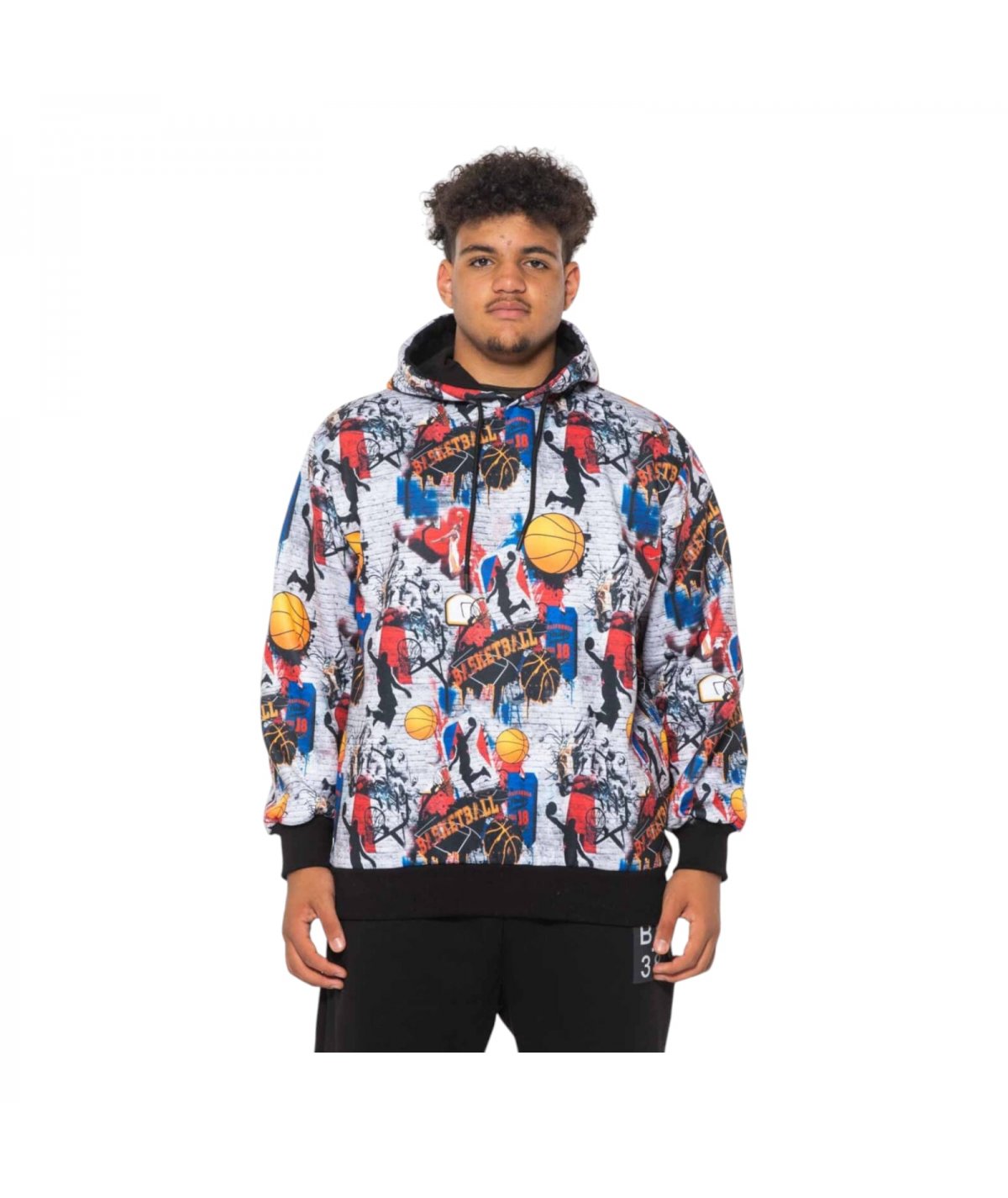 BL38 by MAXFORT Felpa con zip e cappuccio da uomo e ragazzo taglie forti