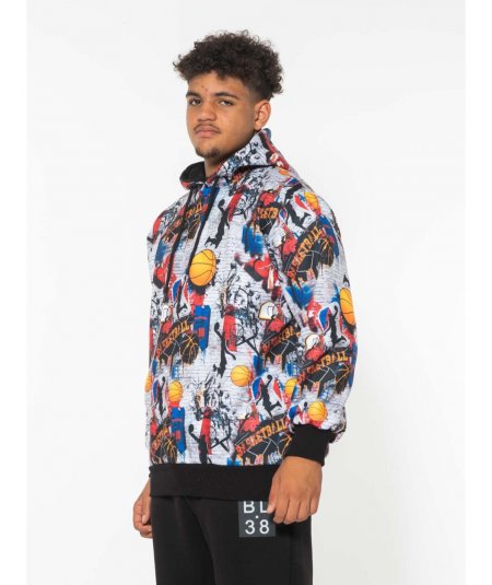 BL38 by MAXFORT Felpa con zip e cappuccio da uomo e ragazzo taglie forti