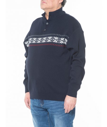 MAXFORT 6115 Pullover con bottoni da uomo taglie forti
