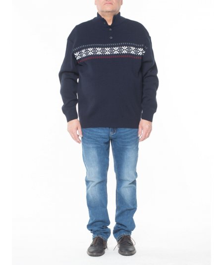 MAXFORT 6115 Pullover con bottoni da uomo taglie forti