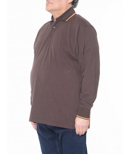MAXFORT T-shirt polo manica lunga da uomo taglie forti