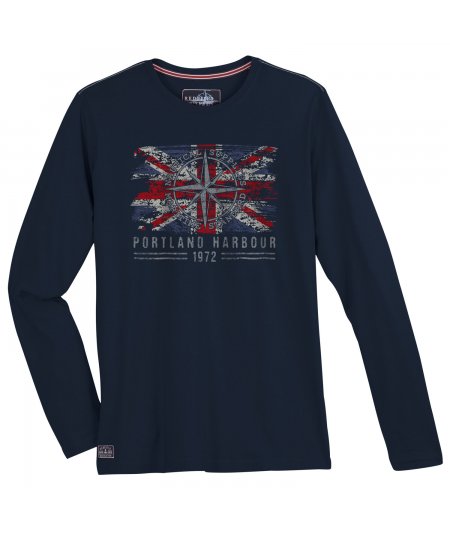 REDFIELD . T-shirt manica lunga da uomo taglie forti