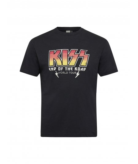 NORTH 56DENIM . T-shirt icona stampa Kiss da uomo taglie forti