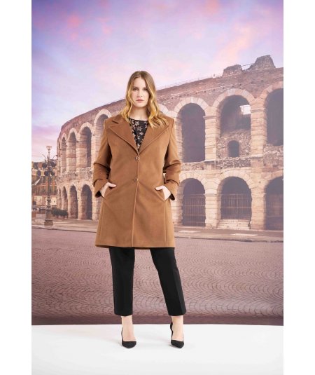 EXSY . Cappotto curvy da donna taglie comode