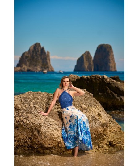 EXSY . Vestito elegante curvy da donna taglie comode