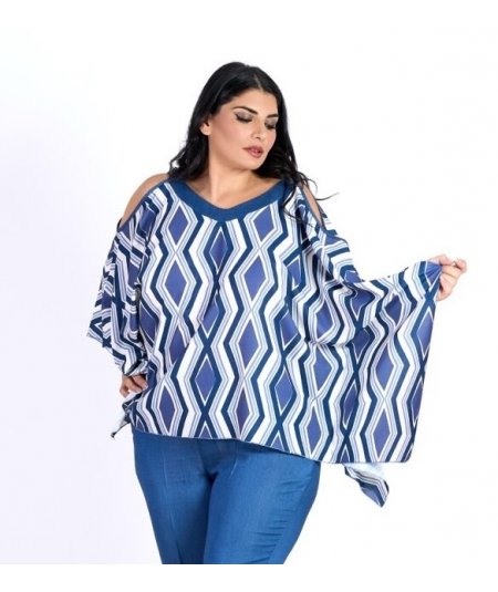EXSY . Casacca poncho curvy da donna taglie comode