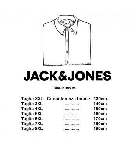 JACK&JONES CAMICIA CASUAL STRETCH PER UOMO E RAGAZZO TAGLIE FORTI
